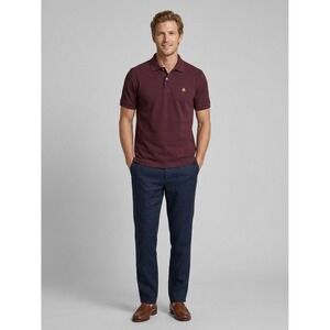 Brooks Brothers Performance Polo Slim Fit Maroon Brown Cotton Pique Shirt Mens M